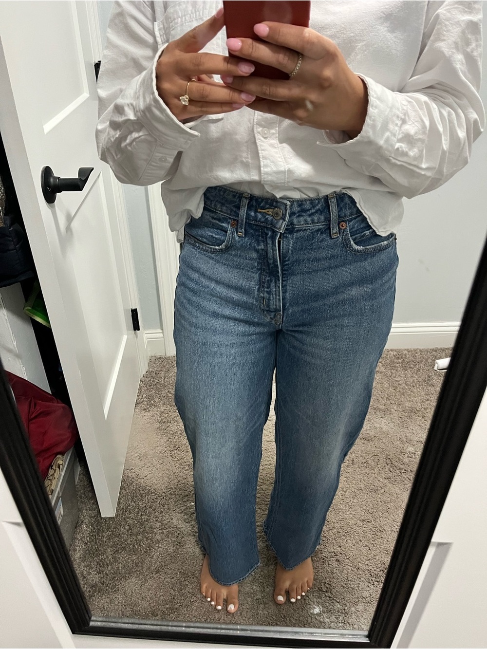 High rise Straight Leg Jeans - Blue